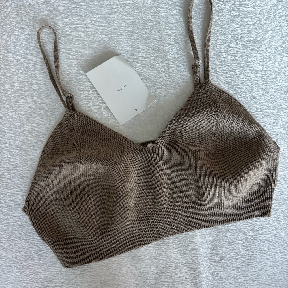 NWT Oak + Fort Taupe Knit Bralette in Medium